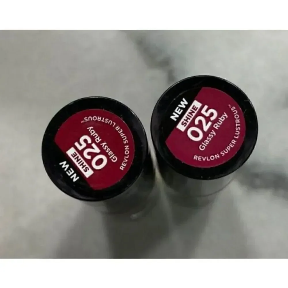 Revlon Super Lustrous Shine Lipsticks 025 Glassy Ruby Lot of 2
